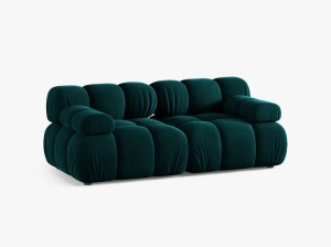 CANAPEA MODULARA BELLIS, CU 2 LOCURI, VERDE PETROL INTENS, CU TAPITERIE DIN CATIFEA VENUS, MICADONI - Img 2