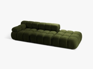 CANAPEA MODULARA BELLIS, PE DREAPTA, VERDE, CU TAPITERIE DIN TEXTIL BOUCLE ROLF, MICADONI - Img 2