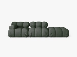CANAPEA MODULARA BELLIS, PE DREAPTA, VERDE INCHIS, CU TAPITERIE DIN TEXTIL STRUCTURAT LIBERTY, MICADONI