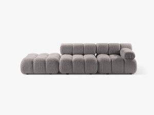 CANAPEA MODULARA BELLIS, PE STANGA, GRI DESCHIS, CU TAPITERIE DIN TEXTIL BOUCLE ROLF, MICADONI