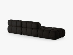 CANAPEA MODULARA BELLIS, PE STANGA, NEAGRA, CU TAPITERIE DIN TEXTIL STRUCTURAT LIBERTY, MICADONI - Img 3
