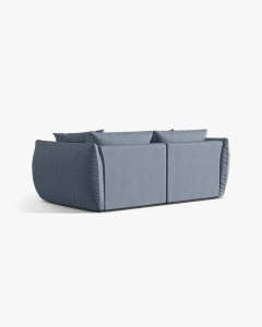 CANAPEA MODULARA CHRIS, CU 3 LOCURI, 220X100, ALBASTRU PAL, CU TAPITERIE DIN TEXTIL STRUCTURAT LINS, MICADONI - Img 3