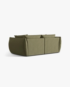 CANAPEA MODULARA CHRIS, CU 3 LOCURI, 220X100, VERDE DESCHIS, CU TAPITERIE DIN TEXTIL STRUCTURAT LINS, MICADONI - Img 3