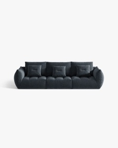 CANAPEA MODULARA, CU 4 LOCURI, BLOOM, 232 CM, ALBASTRU MARIN, CU TAPITERIE DIN TEXTIL STRUCTURAT WIND, MICADONI