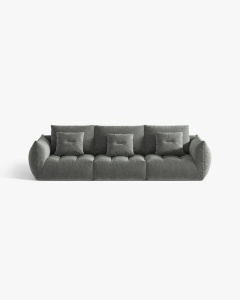 CANAPEA MODULARA, CU 4 LOCURI, BLOOM, 232 CM, GRI INCHIS, CU TAPITERIE DIN TEXTIL STRUCTURAT WIND, MICADONI
