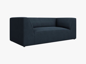 CANAPEA RUBY, CU 2 LOCURI, ALBASTRU, CU TAPITERIE DIN TEXTIL STRUCTURAT OTTAWA, MICADONI - Img 2