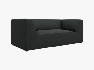 CANAPEA RUBY, CU 2 LOCURI, NEAGRA, CU TAPITERIE DIN CATIFEA REIATA MATA, MICADONI - Img 2