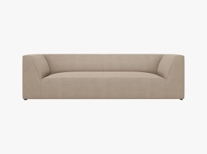 CANAPEA RUBY, CU 3 LOCURI, BEJ INCHIS, CU TAPITERIE DIN TEXTIL STRUCTURAT OTTAWA, MICADONI
