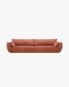 CANAPEA SPATIOASA SI CONFORTABILA KAELLE, 248 CM, CU 4 LOCURI, CARAMIZIU, CU TAPITERIE DIN TEXTIL CHENILLE OVER THE HORIZON, MICADONI