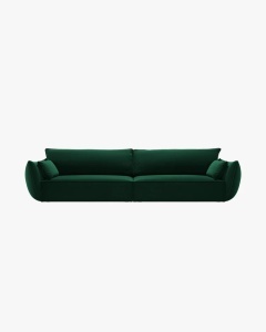 CANAPEA SPATIOASA SI CONFORTABILA KAELLE, 248 CM, CU 4 LOCURI, VERDE SMARALD, CU TAPITERIE DIN TEXTIL CATIFEA BLUVEL, MICADONI