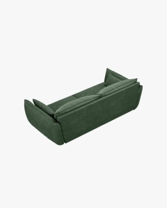 CANAPEA SPATIOASA SI CONFORTABILA KAELLE, CU 3 LOCURI, VERDE SMARALD, 208 CM, CU TAPITERIE DIN TEXTIL CHENILLE OVER THE HORIZON, MICADONI - Img 3