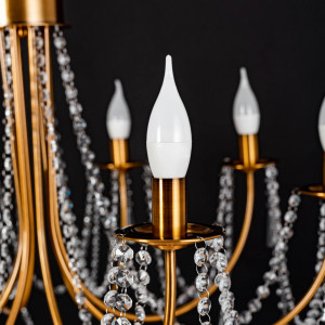 CANDELABRU, CRYSTAL GOLD,APP766-8CP , METAL SI STICLA, 8 BECURI - Img 5