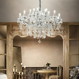 CANDELABRU FLORIAN SP18, CROM, DIN STICLA, STIL CLASIC - Img 2