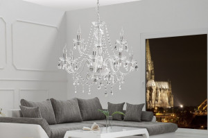 CANDELABRU KARAT 1283 TRANSPARENT, CU 9 BRATE, DESIGN CLASIC