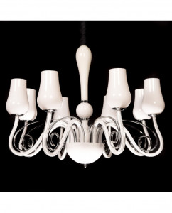 CANDELABRU MODERN BELARDO W8 DIN STICLA SI METAL DESIGN DEOSEBIT