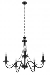 CANDELABRU RUSTIC APP647-5CP, 126X80 cm, NEGRU, DIN METAL, STIL RUSTIC, TU - Img 3