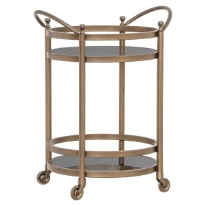CARUCIOR PENTRU SERVIRE HENDRICKS, 212944, AURIU, CONFECTIONAT DIN ALUMINIU, METAL SI STICLA, STIL MODERN
