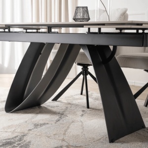 CEL MAI MIC PRET!!!MASA EXTENSIBILA 160-220CM, ARTIM MEBLE, REALIZATA DIN METAL SI CERAMICA, CULOARE MARMURA ALBA/NEGRU, STIL MODERN - Img 5