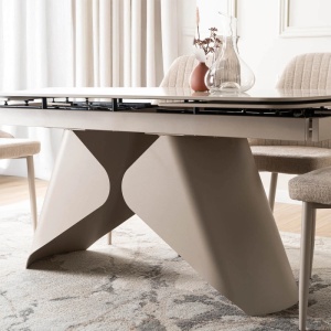 CEL MAI MIC PRET!!!MASA EXTENSIBILA 160-240CM, ARTIM MEBLE, REALIZATA DIN METAL SI CERAMICA, CULOARE MARMURA ALBA/CREM, STIL MODERN - Img 9