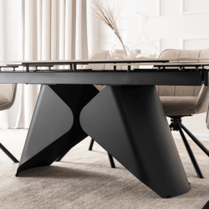 CEL MAI MIC PRET!!!MASA EXTENSIBILA 160-240CM, ARTIM MEBLE, REALIZATA DIN METAL SI CERAMICA, CULOARE MARMURA STEJAR/NEGRU, STIL MODERN - Img 8