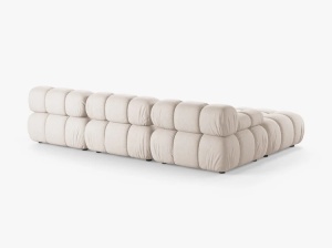 COLTAR BELLIS, CU 4 LOCURI, BEJ, CU TAPITERIE DIN TEXTIL STRUCTURAT LIBERTY, MICADONI - Img 3