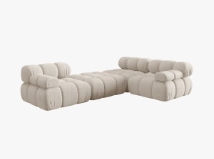 COLTAR BELLIS, CU 4 LOCURI, BEJ DESCHIS, CU TAPITERIE DIN TEXTIL 3D SONIC, MICADONI - Img 6