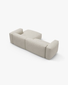 COLTAR CU 2 LOCURI, MARTINA, PE DREAPTA, 280 CM, BEJ, TAPITAT CU TAPITERIE DIN TEXTIL BOUCLE MONET, MICADONI - Img 5