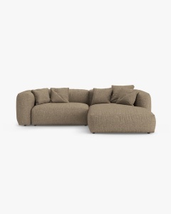 COLTAR CU 2 LOCURI, MARTINA, PE DREAPTA, 280 CM, CAPPUCCINO, TAPITAT CU TAPITERIE DIN TEXTIL BOUCLE MONET, MICADONI