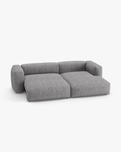 COLTAR CU 2 LOCURI, MARTINA, PE DREAPTA, 280 CM, GRI GRAFIT, TAPITAT CU TAPITERIE DIN TEXTIL BOUCLE MONET, MICADONI - Img 3