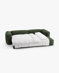 COLTAR CU 2 LOCURI, MARTINA, PE DREAPTA, 280 CM, VERDE, TAPITAT CU TAPITERIE DIN TEXTIL CATIFEA VOGUE, MICADONI - Img 4