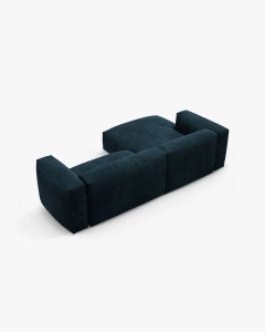 COLTAR CU 2 LOCURI, MARTINA, PE STANGA, 280 CM, ALBASTRU INCHIS, TAPITAT CU TAPITERIE DIN TEXTIL CATIFEA VOGUE, MICADONI - Img 5