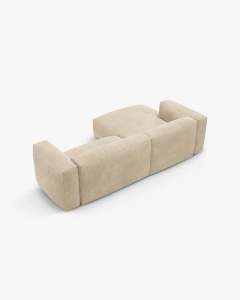 COLTAR CU 2 LOCURI, MARTINA, PE STANGA, 280 CM, BEJ DESCHIS, TAPITAT CU TAPITERIE DIN TEXTIL CATIFEA VOGUE, MICADONI - Img 5