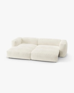 COLTAR CU 2 LOCURI, MARTINA, PE STANGA, 280 CM, FILDES, TAPITAT CU TAPITERIE DIN TEXTIL BOUCLE MONET, MICADONI - Img 3