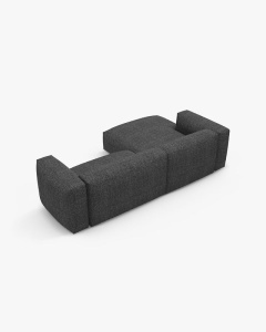 COLTAR CU 2 LOCURI, MARTINA, PE STANGA, 280 CM, GRI ANTRACIT, TAPITAT CU TAPITERIE DIN TEXTIL BOUCLE MONET, MICADONI - Img 5