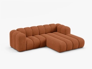 COLTAR CU 3 LOCURI LUPIN 230, PE DREAPTA, CARAMIZIU, CU TAPITERIE DIN TEXTIL CHENILLE EDEN, MICADONI
