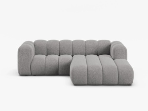 COLTAR CU 3 LOCURI LUPIN 230, PE DREAPTA, GRI DESCHIS, CU TAPITERIE DIN TEXTIL CHENILLE EDEN, MICADONI