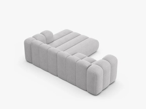 COLTAR CU 3 LOCURI LUPIN 230, PE DREAPTA, GRI DESCHIS, CU TAPITERIE DIN TEXTIL BOUCLE BALOO, MICADONI - Img 4