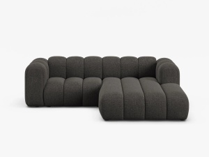 COLTAR CU 3 LOCURI LUPIN 230, PE DREAPTA, GRI INCHIS, CU TAPITERIE DIN TEXTIL CHENILLE EDEN, MICADONI