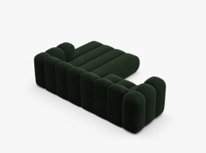 COLTAR CU 3 LOCURI LUPIN 230, PE DREAPTA, VERDE SMARALD, CU TAPITERIE DIN CATIFEA VENUS, MICADONI - Img 4