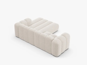 COLTAR CU 3 LOCURI LUPIN 230, PE STANGA, BEJ DESCHIS, CU TAPITERIE DIN TEXTIL CHENILLE EDEN, MICADONI - Img 4