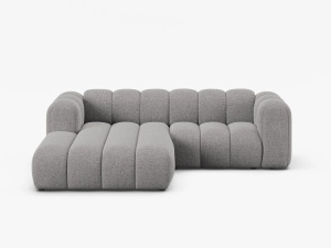 COLTAR CU 3 LOCURI LUPIN 230, PE STANGA, GRI DESCHIS, CU TAPITERIE DIN TEXTIL CHENILLE EDEN, MICADONI