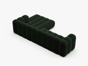 COLTAR CU 4 LOCURI LUPIN 288, PE DREAPTA, VERDE SMARALD, CU TAPITERIE DIN CATIFEA VENUS, MICADONI - Img 4