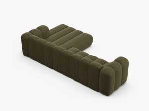 COLTAR CU 4 LOCURI LUPIN 288, PE DREPTA, VERDE, CU TAPITERIE DIN TEXTIL CHENILLE EDEN, MICADONI - Img 5