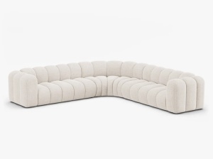 COLTAR CU 4 LOCURI LUPIN 309, BEJ DESCHIS, CU TAPITERIE DIN TEXTIL CHENILLE EDEN, MICADONI - Img 2