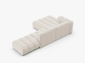 COLTAR CU 5 LOCURI LUPIN 230, PE STANGA, BEJ DESCHIS, CU TAPITERIE DIN CHENILLE EDEN, MICADONI - Img 4