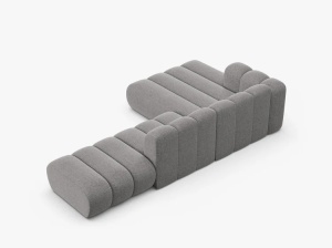 COLTAR CU 5 LOCURI LUPIN 230, PE STANGA, GRI DESCHIS, CU TAPITERIE DIN CHENILLE EDEN, MICADONI - Img 4