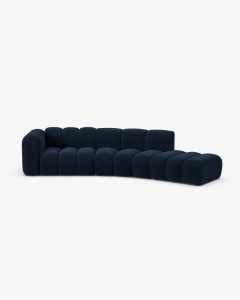 COLTAR CU 5 LOCURI, LUPIN, 335, PE DREAPTA, ALBASTRU ROYAL, CU TAPITERIE DIN CATIFEA SALVADOR, MICADONI