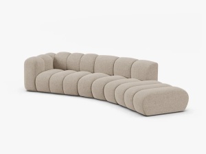 COLTAR CU 5 LOCURI, LUPIN, 335, PE DREAPTA, BEJ DESCHIS, CU TAPITERIE DIN TEXTIL CHENILLE EDEN, MICADONI - Img 2