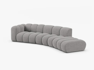COLTAR CU 5 LOCURI, LUPIN, 335, PE DREAPTA, GRI DESCHIS, CU TAPITERIE DIN TEXTIL CHENILLE EDEN, MICADONI - Img 2