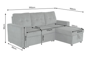 COLTAR CU SPATIU DE DEPOZITARE, APARTMENT 205CM, 3 LOCURI, REALIZAT DIN MATERIAL CATIFEA RAIAT, DE CULOARE VERDE, ARTIM GROUP - Img 8